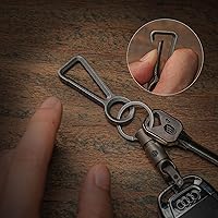 Vista 4 de KeyUnity Clip de llavero de mosquetón de titanio KD00 y llavero dividido KA20 para paquete de llavero