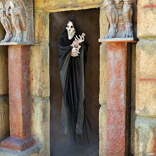 Oriental Trading Halloween Express 13 3/4" x 47 1/4" Hanging Animated Reaper with Guitar Halloween Decoration
