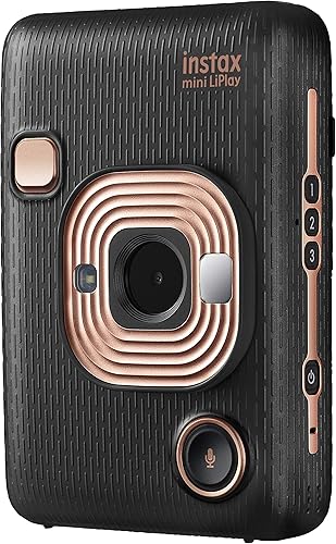 instax Mini LiPlay 2 en 1 Cámara de fotos instantánea híbrida e impresora con pantalla LCD de 27 pulgadas formato de película mini color negro