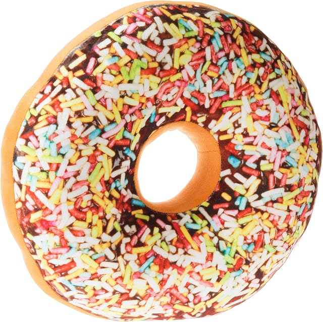 Doughnut Cushion Sprinkles Toy Pillow | Play Room Décor | Round Donut Filled Cushion | Size 35cm