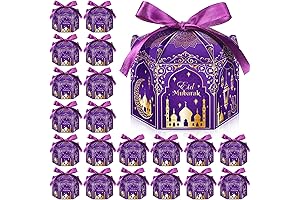 24 Pieces Eid Mubarak Boxes Ramadan Cupcake Paper Candy/Favor Boxes Muslim Goody...