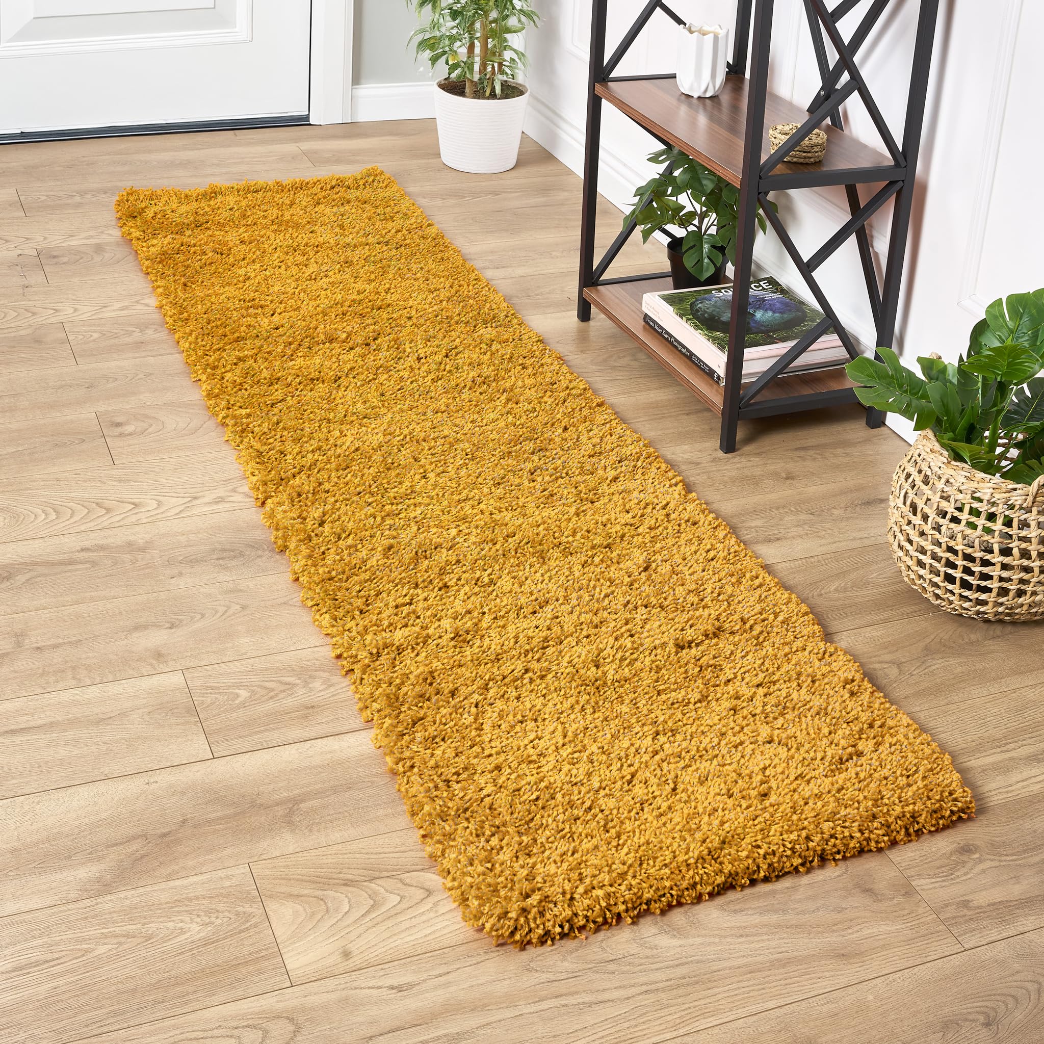 Bravich Navy Blue Shaggy Rug 80 x 150cm (2'7" x 4'11") 5cm Pile Medium Thick Fluffy Living Room Hessian Backed Washable — view 87