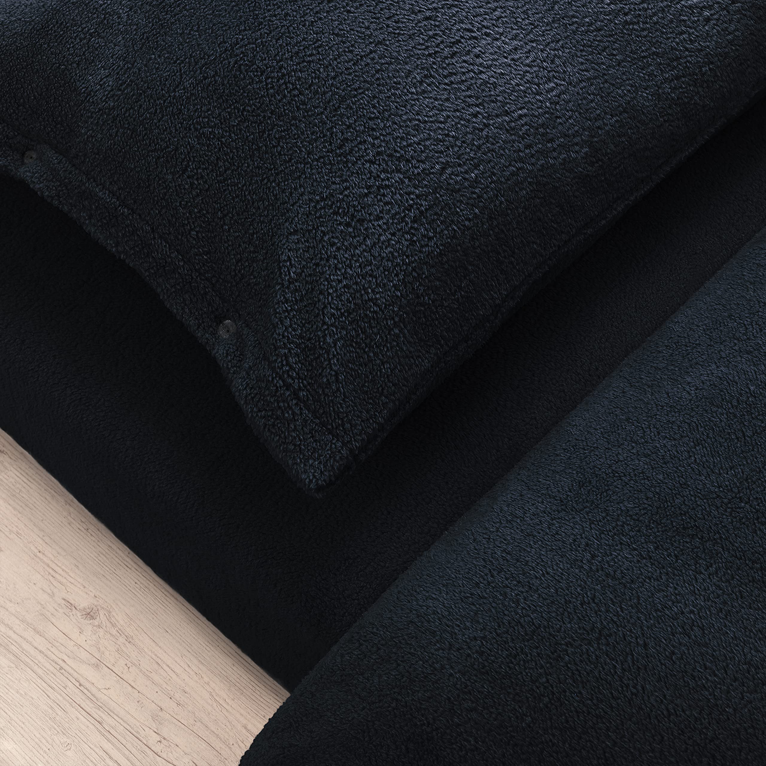 Blumtal Ropa de Cama de 200 x 260 cm y 2 Fundas de Almohada de 40 x 80 cm, Lujosa, Supersuave, Ropa de Cama de Invierno, Ropa de Cama de Felpa Transpirable, Azul océano Oscuro, Azul