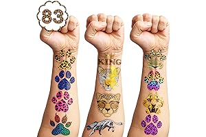 83 Pcs Temporary Leopard Cheetah Tattoos for Party
