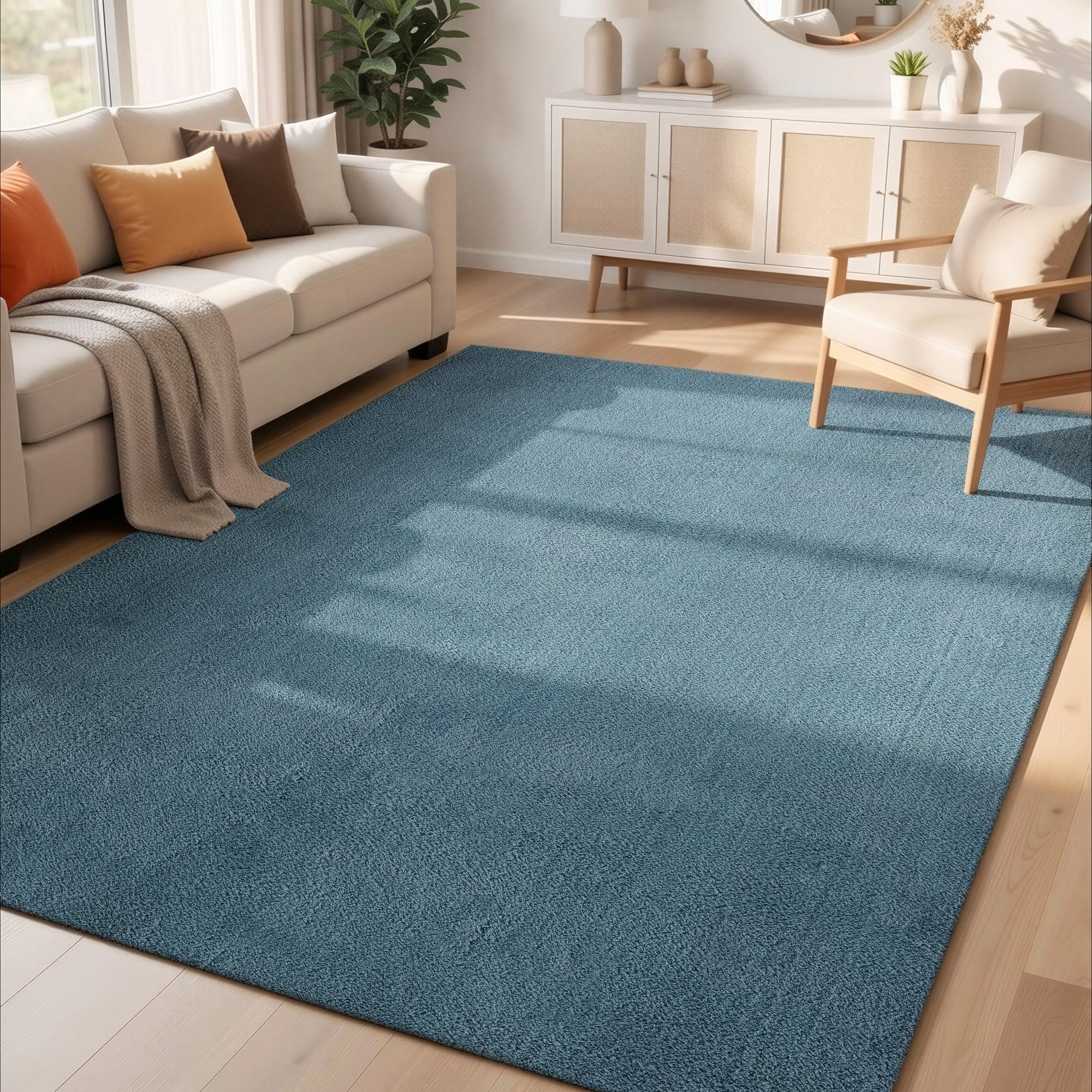 Desire Rugs Comfy Low Pile Blue Rug 160 X 220Cm