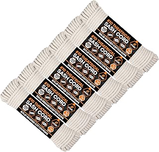 Sash Cord - Cotton and Nylon Rope - 1/4 Inch x 100 Ft - White Cotton wit...