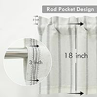 Vista 3 de DriftAway Cenefa de Lino Estilo Granja con Forro de Doble Capa con Aislamiento Térmico para Oscurecer la Habitación, Cenefas Opacas para Ventana