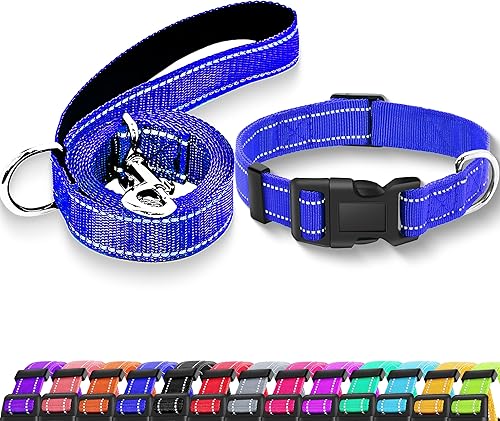 Miniatura 7 de Collar reflectante para perro con hebilla de bloqueo de seguridad, collares de nailon suaves y transpirables ajustables para perros pequeños,