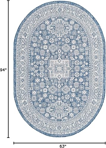 Miniatura 575 de Rugs.com Outdoor Aztec Collection Alfombra – 4 x 6 pies alfombra de tejido plano gris carbón perfecta para salas de estar, grandes comedores, planos