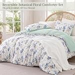 Exclusivo Mezcla Floral King Comforter Set | 3 Pieces Lightweight Summer Bedding, Soft Microfiber, Reversible Lilac Botanical Print, Decor for Bedroom, Guest Room & Dorm