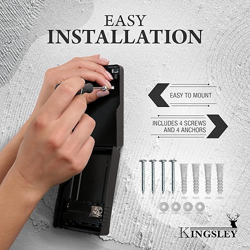 Miniatura 8 de Kingsley Guard-a-Key, caja de seguridad resistente a la intemperie, soporte de pared para interiores y exteriores, código de combinación reiniciable