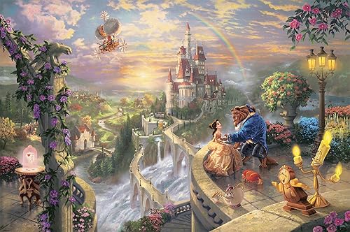 Miniatura 4 de Schmidt Spiele 59475 - Thomas Kinkade, Disney, La Bella y la Bestia, rompecabezas de 1000 piezas, exclusivo de Tienda