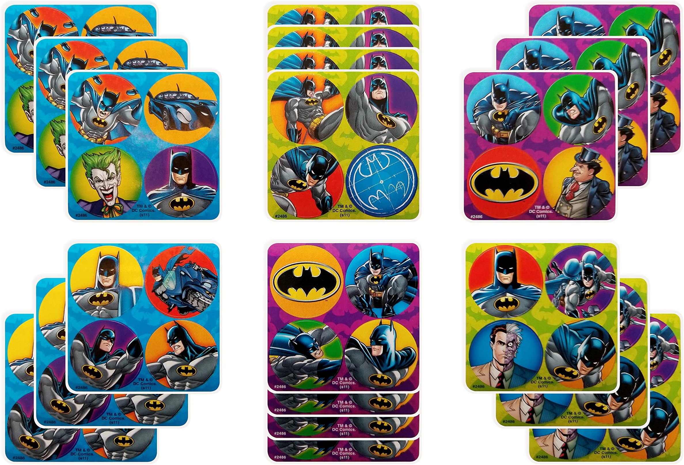 Batman Party Favors - 18 Sheets 72 Count
