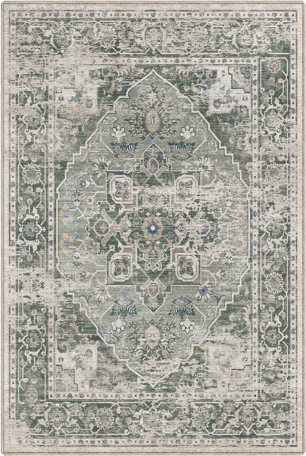 Condition photo showing New/Like New for lumi 8x10 washable area rug for living room, ultra soft stain resistant carpet with non slip rubber backing, non-shedding low pile rugs for bedroom, dining room, indoor, office 8' x 10' (rectangular) amari