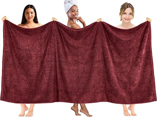 Vista 194 de DAN RIVER Paquete de 1 toalla de baño de 40 x 80 pulgadas, toallas de baño extragrandes de secado rápido para baño, toallas suaves y absorbentes