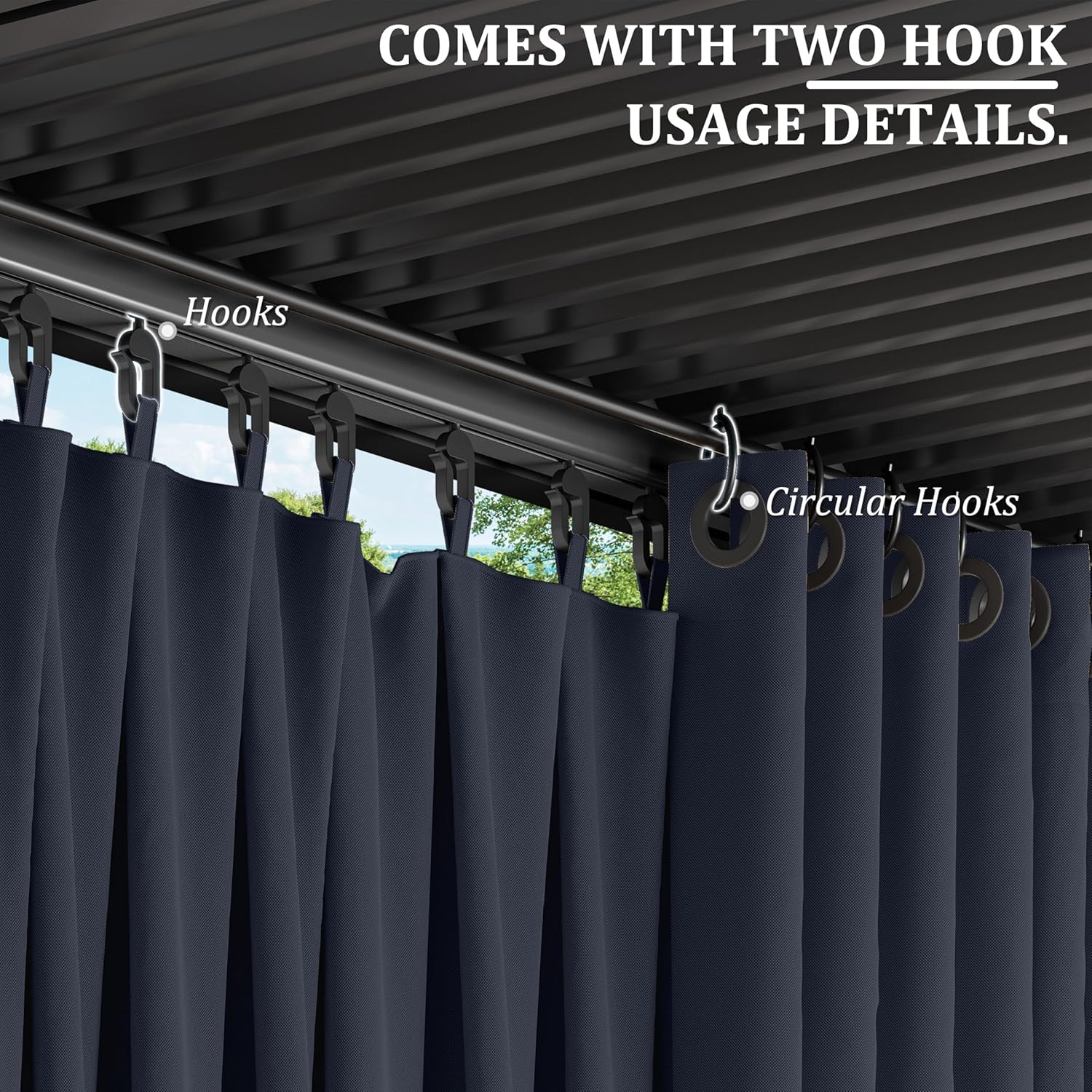 Gazebo Universal Replacement Privacy Curtain,10'×10' Gazebo Outdoor Waterproof Curtains, 4-Panels Sidewall Curtains with Double Zipper for Patio Canopy, Garden and Backyard (Curtain Only)