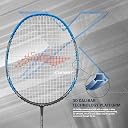 Li-Ning 3D Calibar X Combat Carbon Graphite Badminton Strung Racquet (85 Grams, 30 Lbs String Tension) and Full Cover (Charcoal/Blue) gallery image