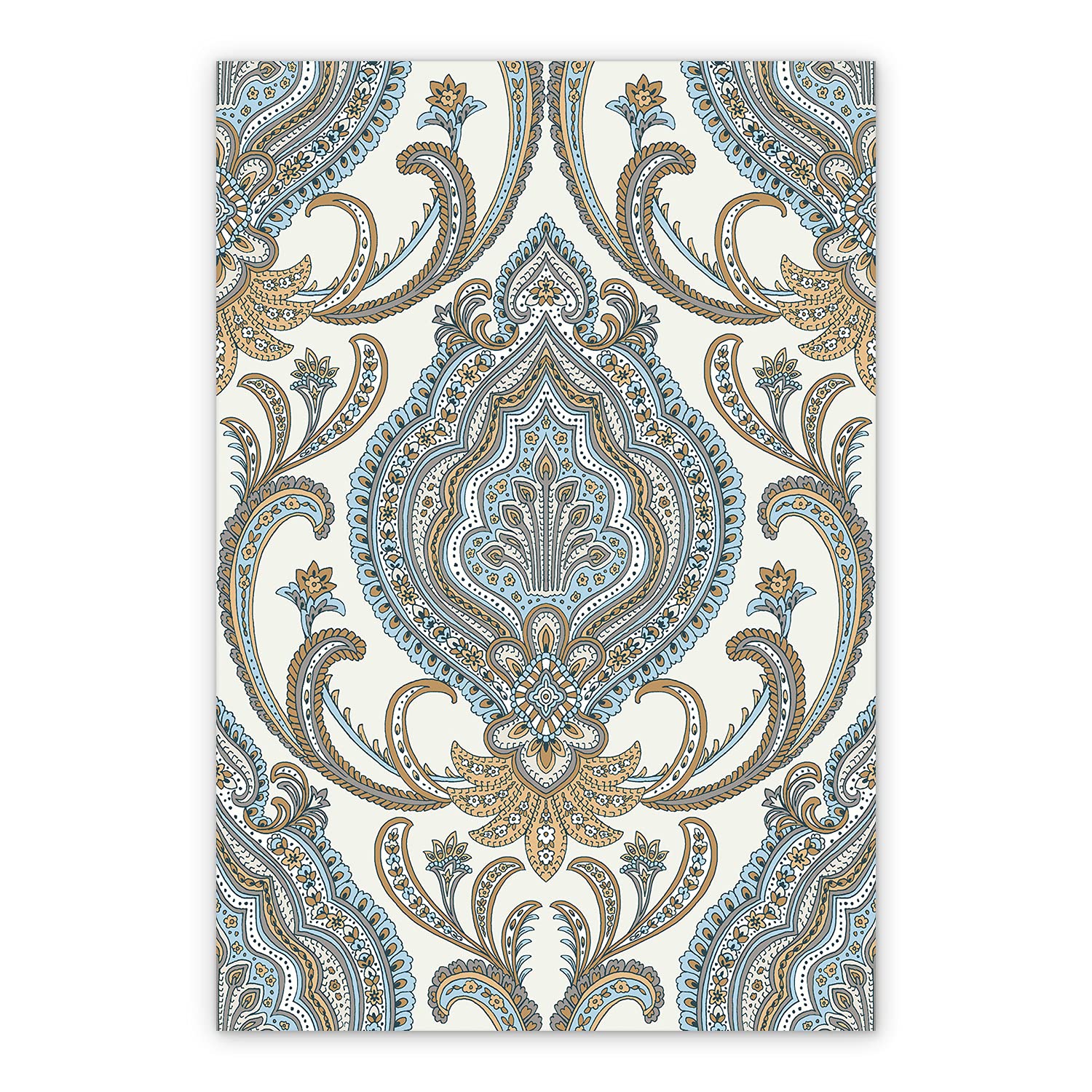 Tapis en vinyle 140x198cm BirdsEcho modèle damassé pour cuisine et salle à manger