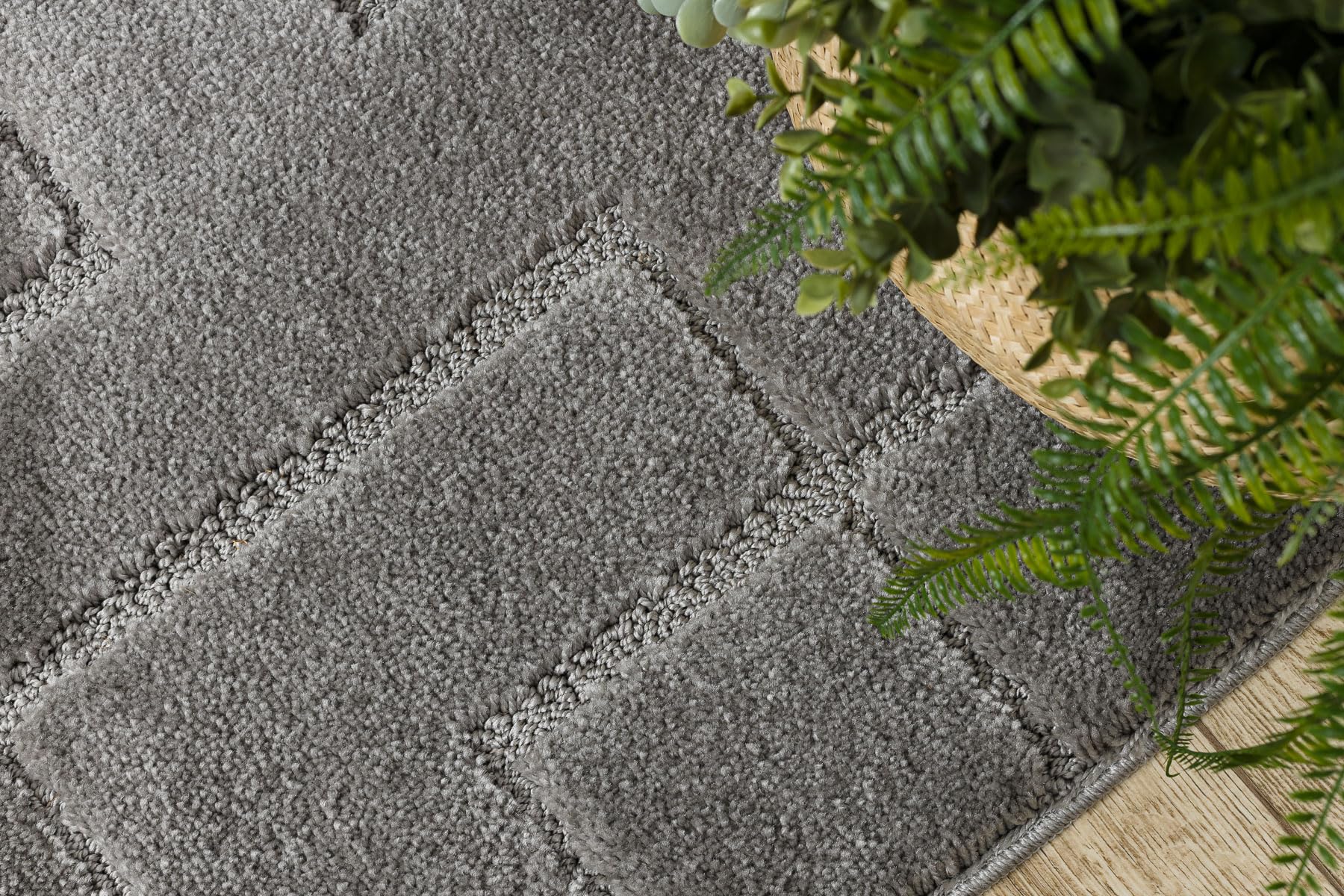 rugsx Alfombra de baño SUPR Lines, Líneas, Alfombra baño Antideslizante, Suave y Lavable, Gris 60x100 cm