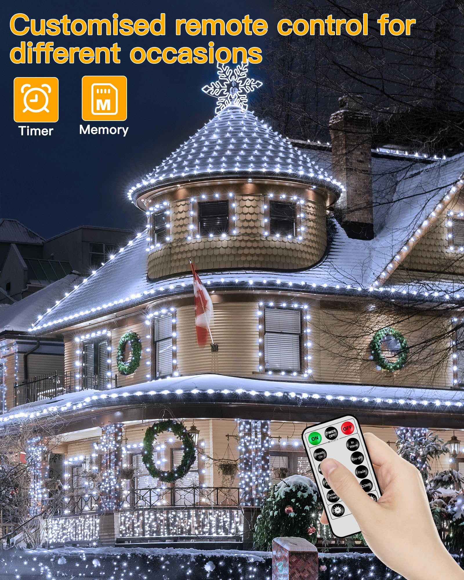 Árbol De Navidad Desplegable De 6 Pies Con Temporizador, Control Remoto