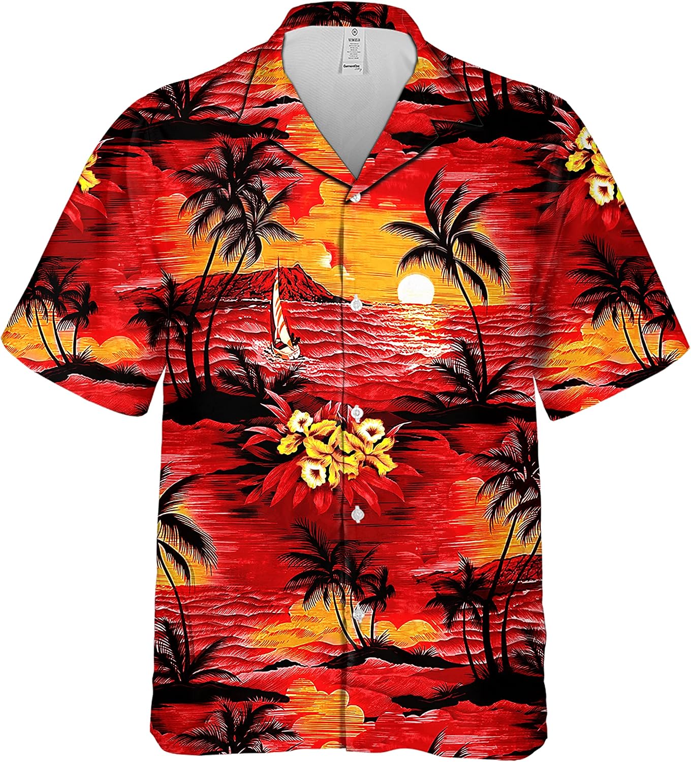 VNBNT Dinosaur Hawaiian Shirt for Men Funny Short Sleeve Button Down Aloha Pool Party Beach Casual Multicolor Summer Time