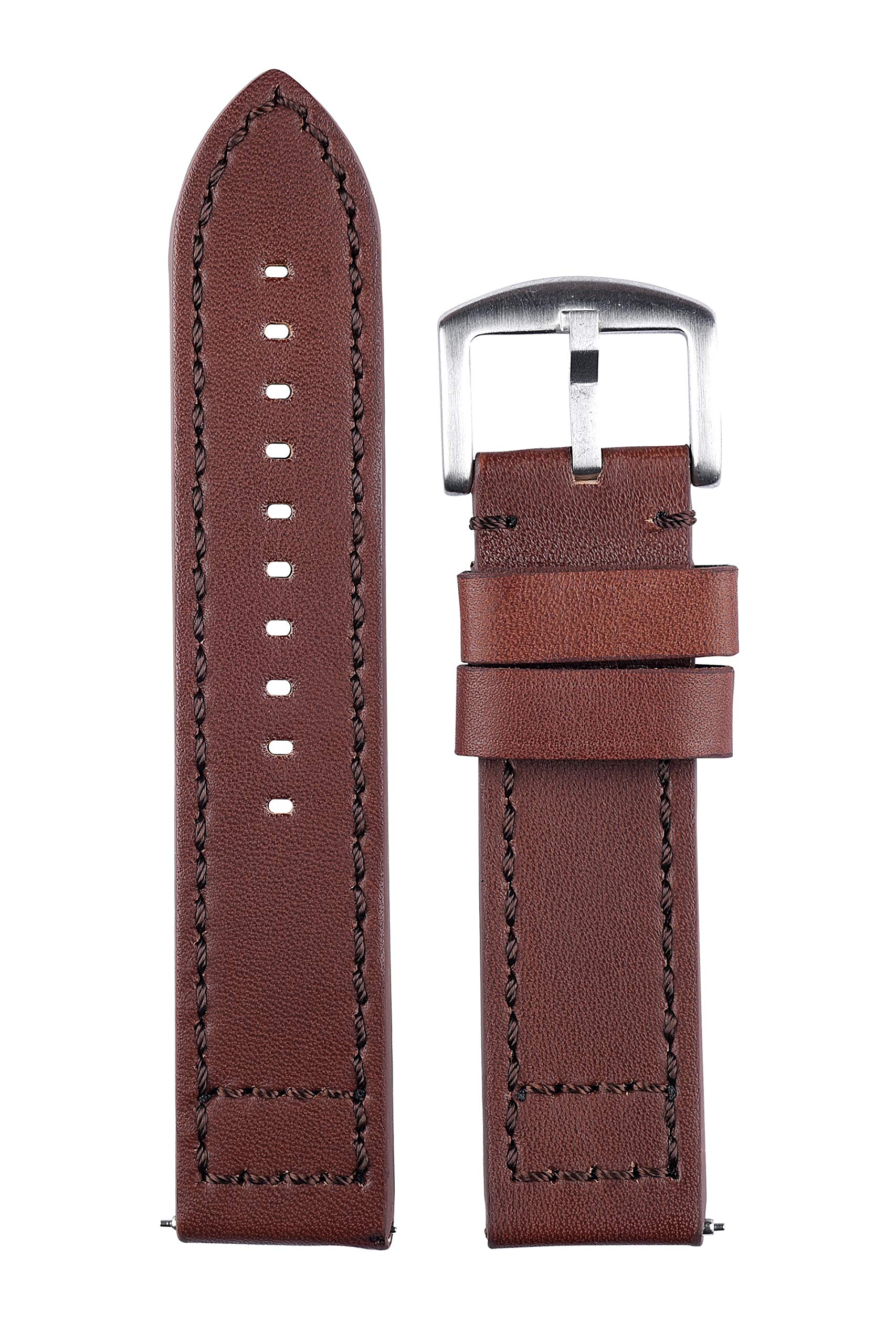 EXOR CHQ B BROWN Colour Leather Watch Straps With Quick Release for Men Women With CUT EDGE finish of 22MM Genuine Leather watch Band (B08MV61W42) Amazon Price History, Amazon Price Tracker
