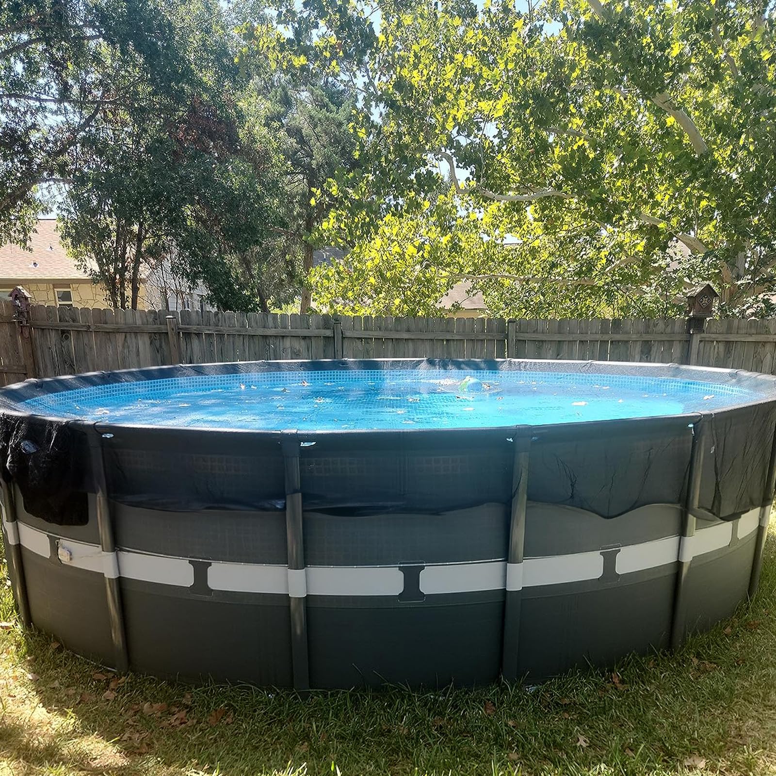 Laubnetz Poolabdeckung Rund - Mit 12 Clips Für Oberirdische Pools, 500x500cm