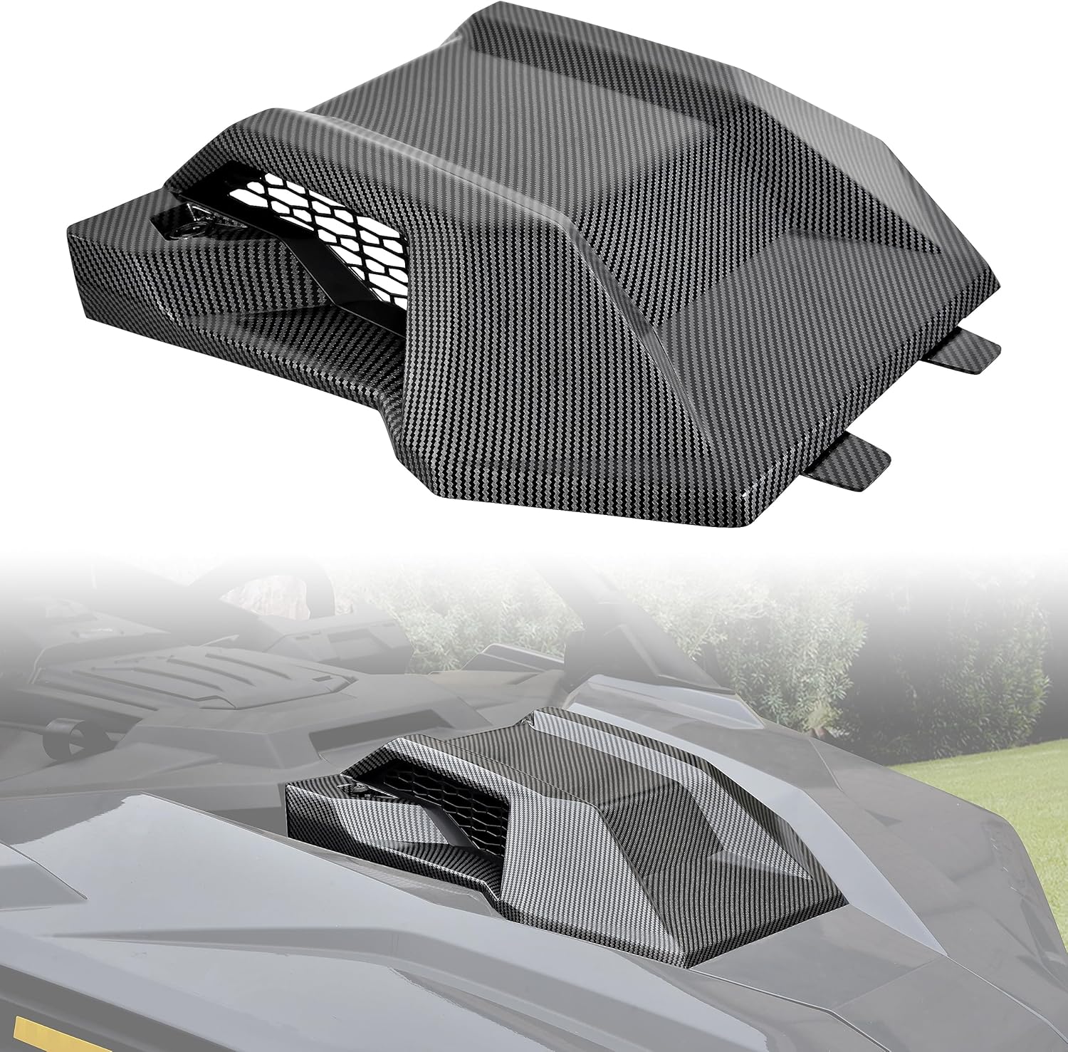 SAUTVS Carbon Fiber Pattern Turbo Hood for Polaris RZR PRO