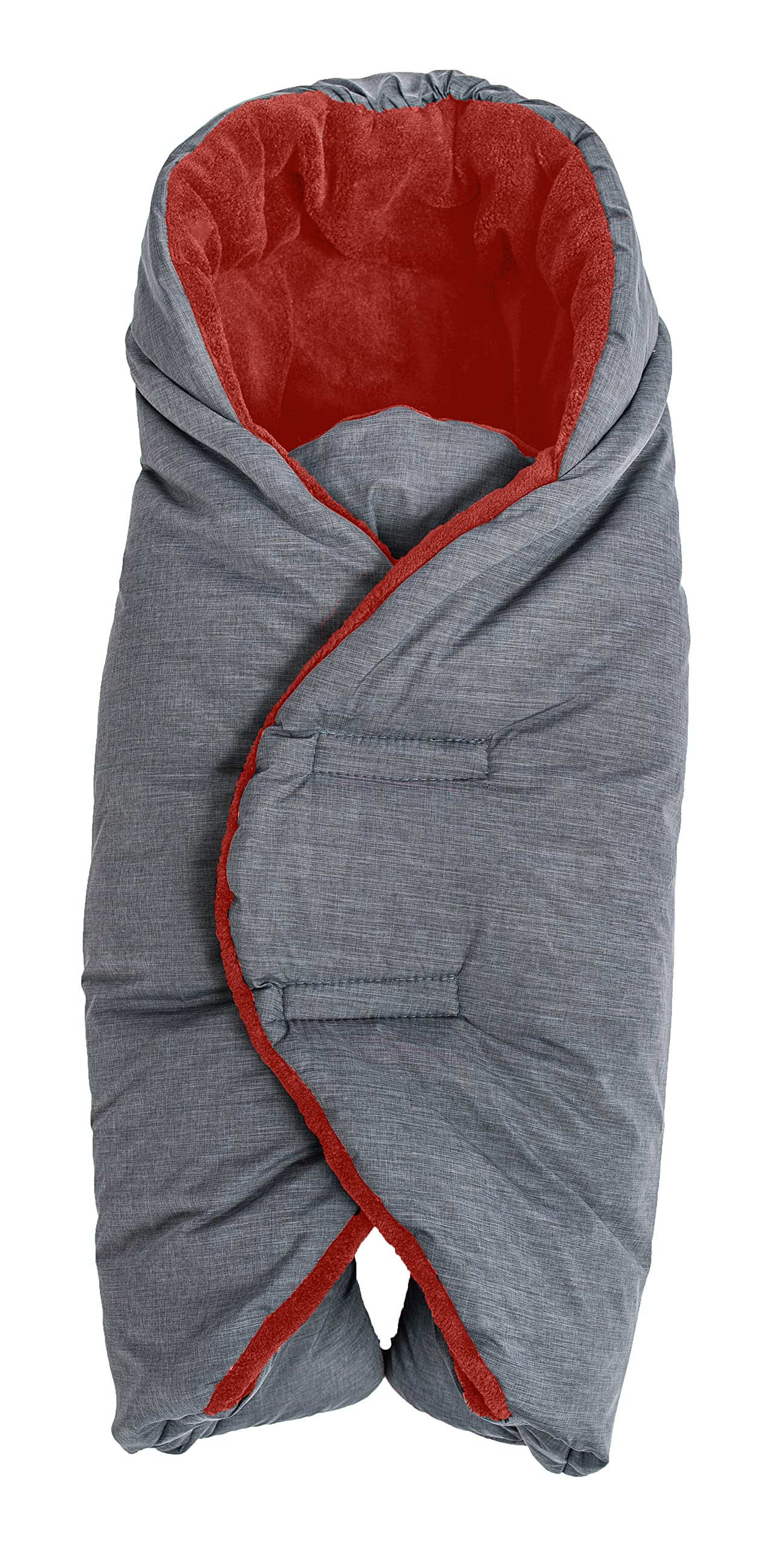Altabebe AL2008P-79 Baby Einschlagdecke für Babyschale und Autositz, dunkelgrau/rot
