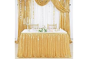 Gold Table Skirt for Rectangle Tables - The Epitome of Opulence for Any Occasion