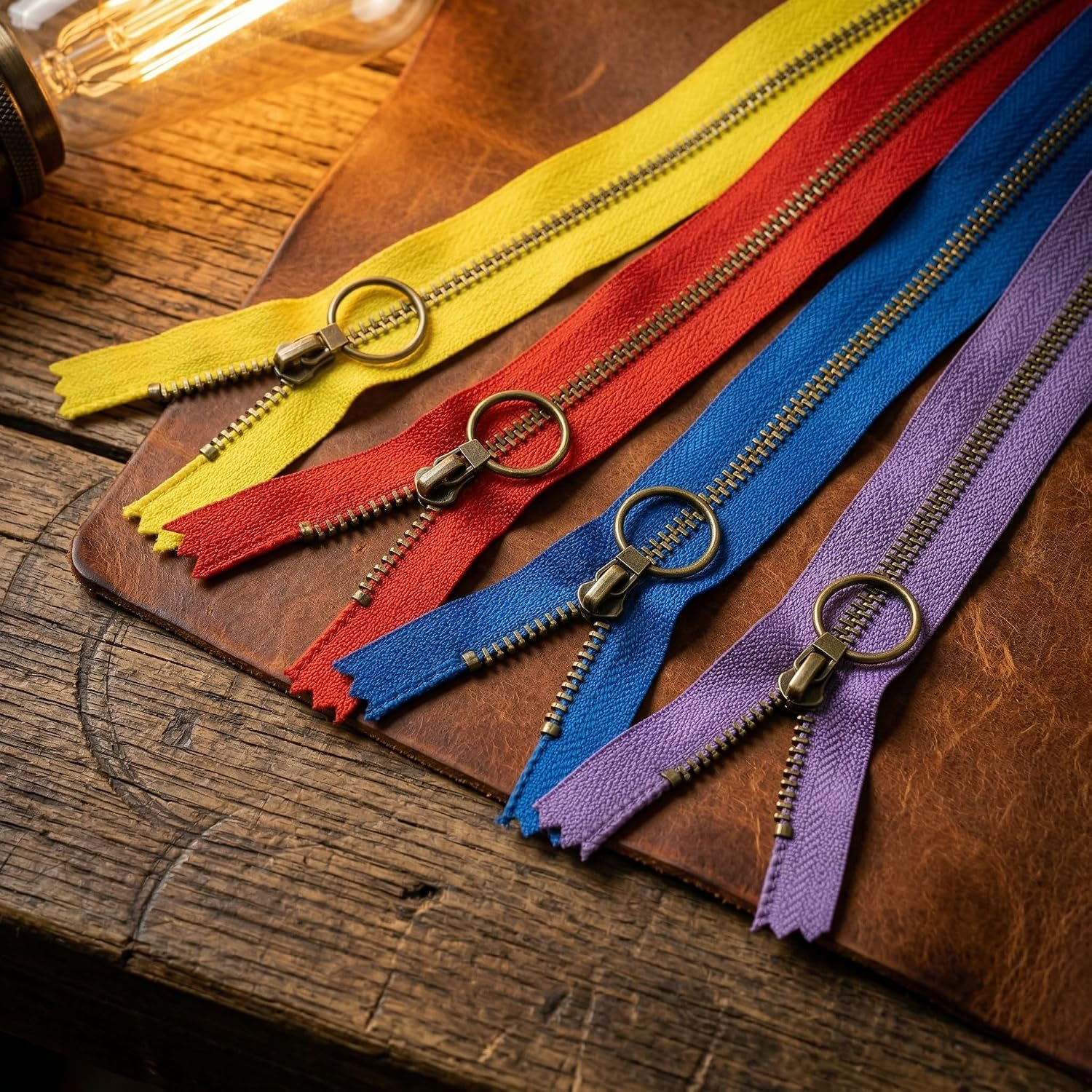 Wonesifee Metal Zippers 12pcs #3 Antique Brass Close-end Non-Separating Zippers Assorted Color for Purses Bags Pockets Handbags DIY Sewing 20cm/7.9inch