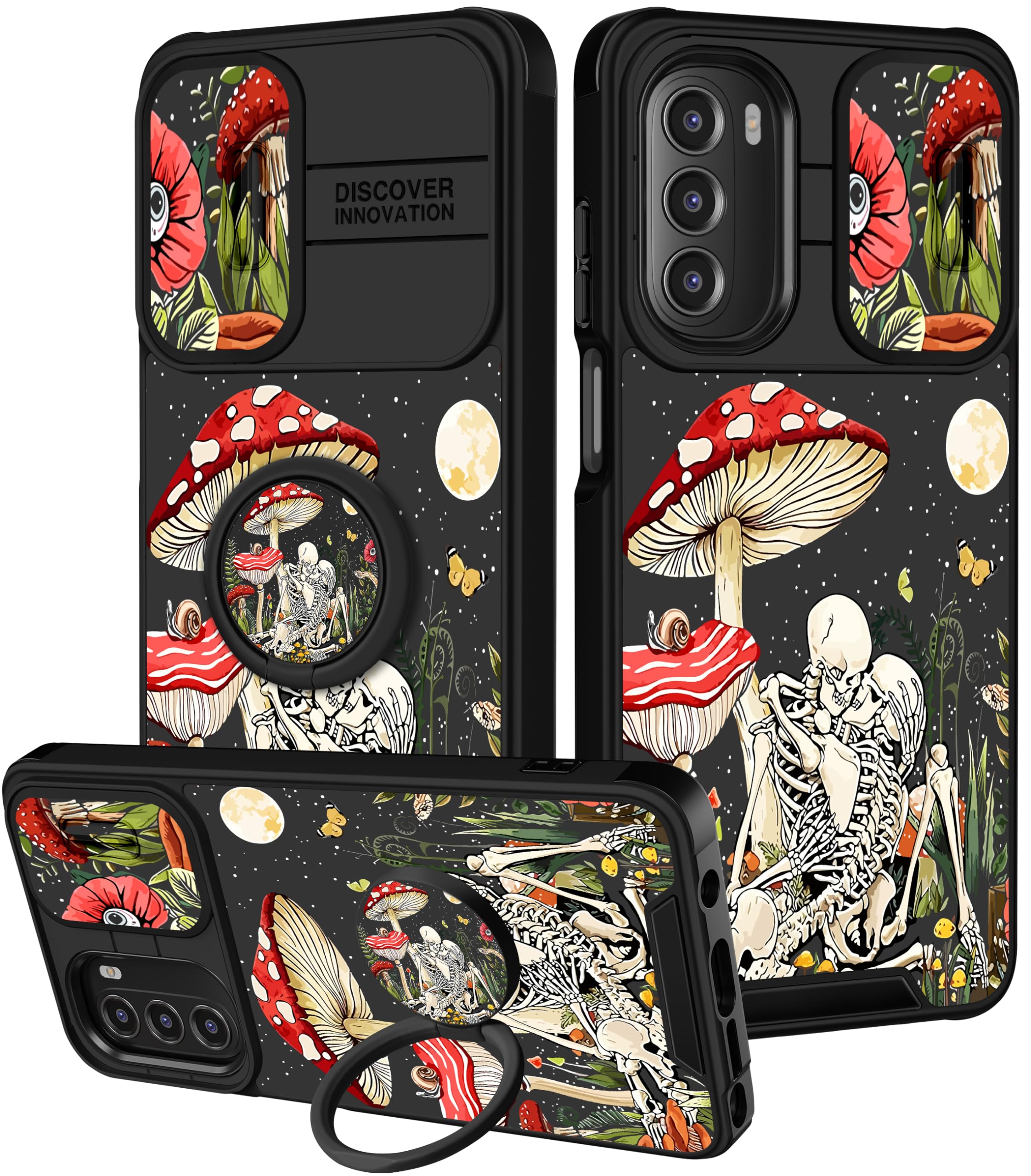 Funermei for Moto G Stylus 5G 2022 Case - Skeleton Skull Women Cute Girls Phone Cover Gothic Spooky Pretty Fun Cool Unique Design with Camera Cover