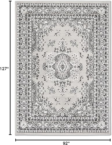 Miniatura 2 de Home Dynamix Premium Sakarya - Tapete tradicional con borde y medallón, gris, tapete rectangular de 7 pies 8 pulgadas x 10 pies 7 pulgadas Azul