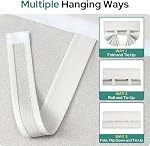 HOMEIDEAS 100% White Linen Blackout French Door Curtains, Privacy Door Window Curtains, 26 X 72 Inch Room Darkening Blinds, Thermal Insulated Shades for Bedroom, 1 Panel