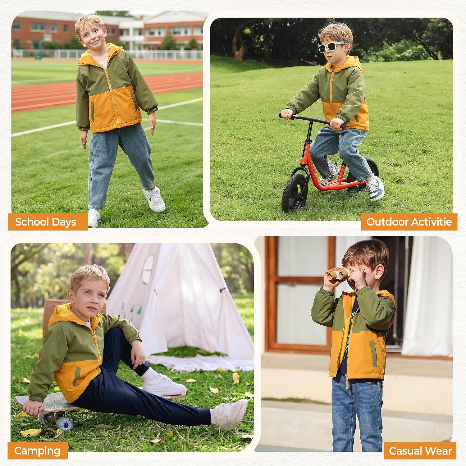Toddler Boys Jacket Boys Waterproof Fleece Lined Jackets Thick Outerwear