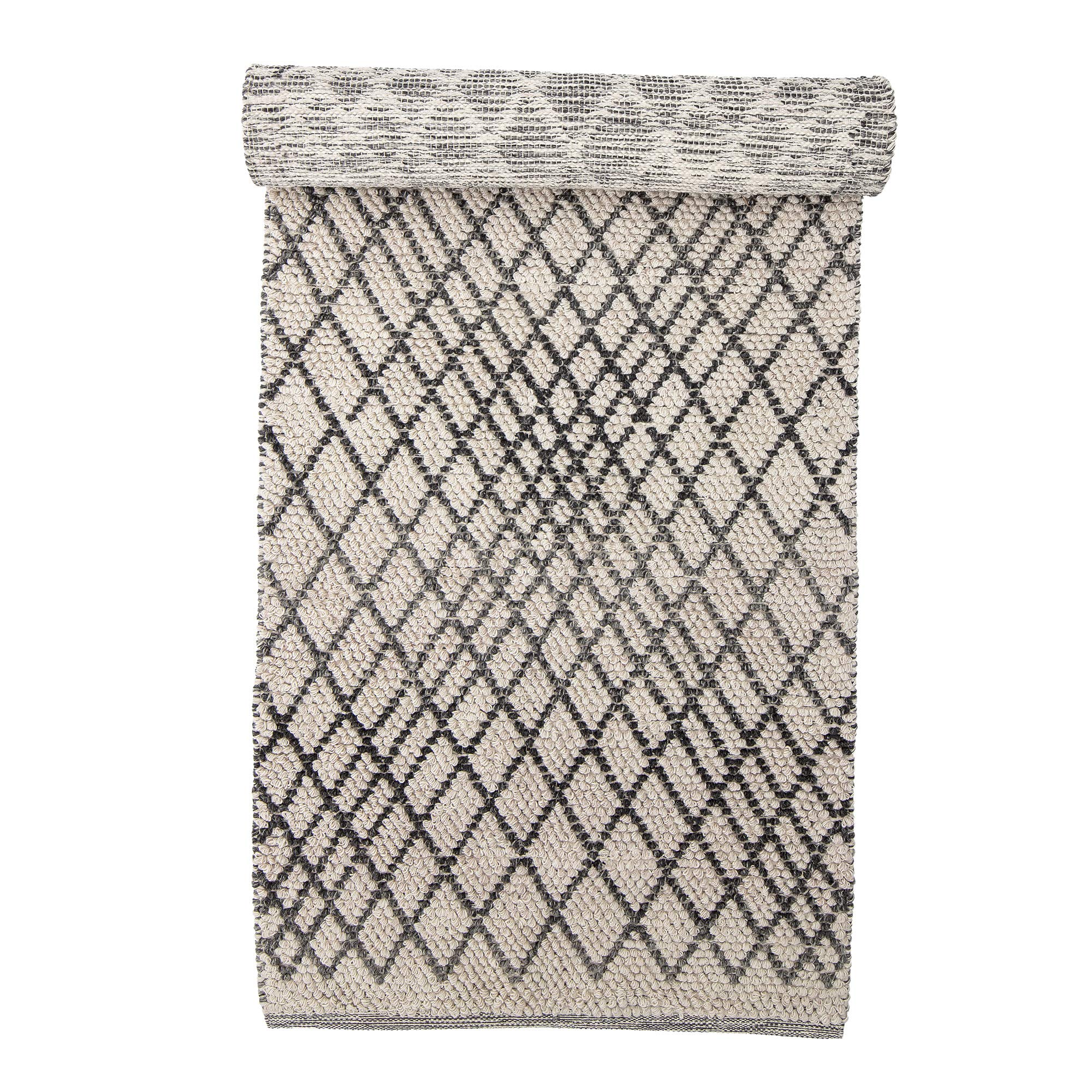 Tapis design gris Bloomingville Kaya en laine : le choix idéal pour un sol chaud