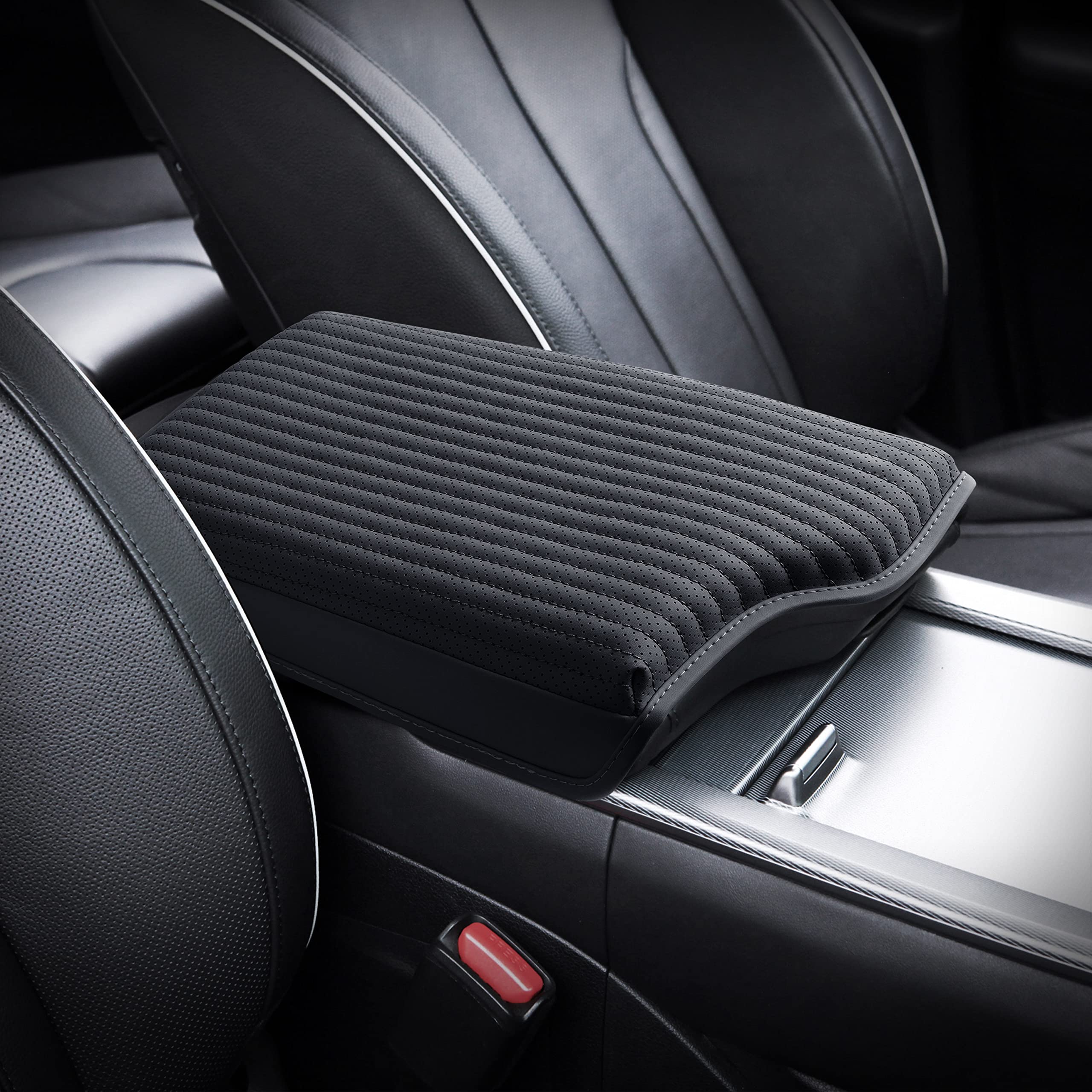 KMMOTORS Center Console Cover for Palisade (2023 Facelift Design Black), Thick Armrest Cushion, Palisade Accessories, Funda de consola para Palisade