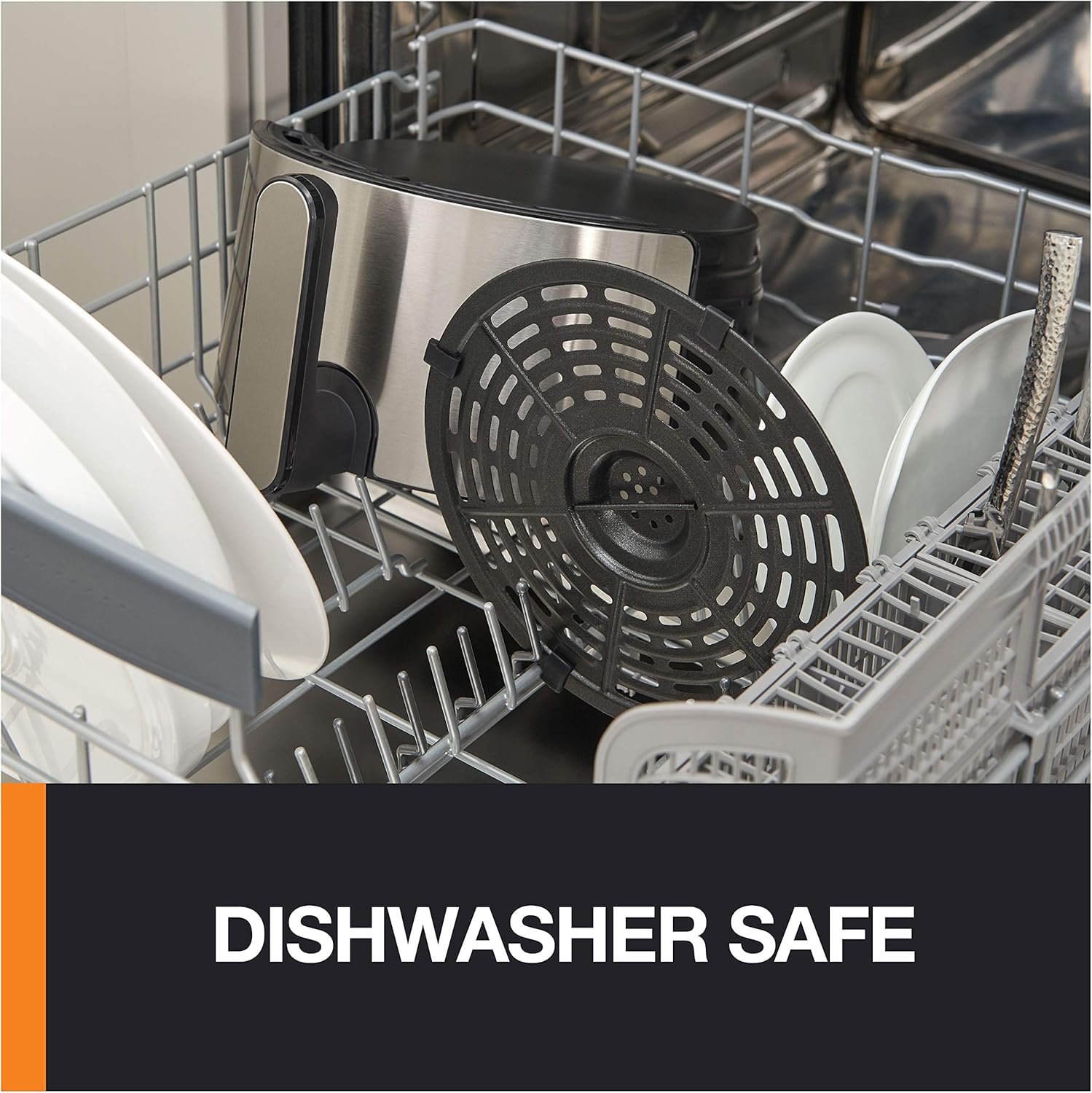 KRUPS EY401 Air Fryer basket and grid in dishwasher