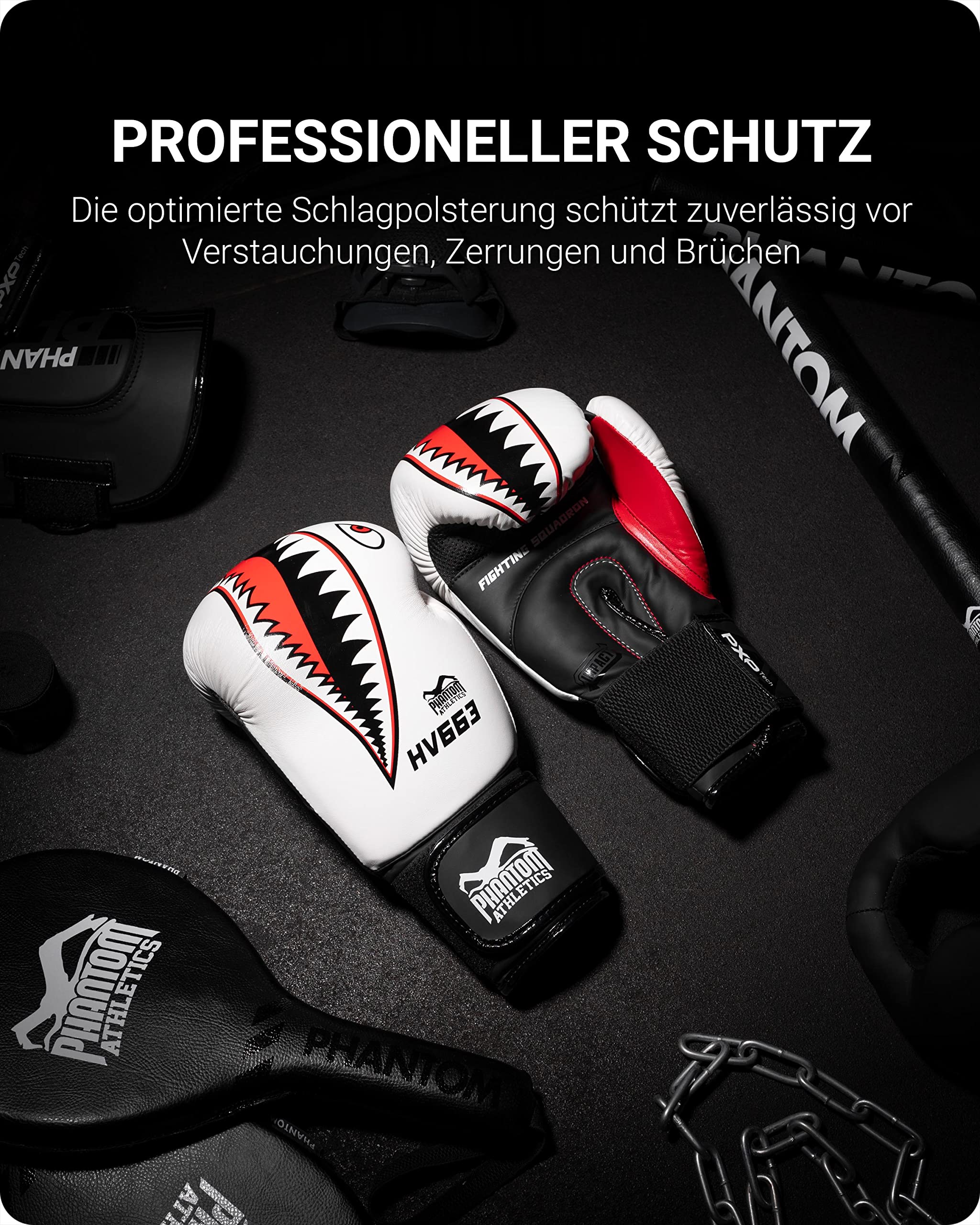 Phantom Boxhandschuhe Fight Squad | MMA Thai Boxing Gloves | Männer (Fight Squad - Weiß, 12 Oz)