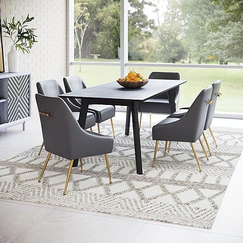 Miniatura 8 de Zuo Maxine Silla de comedor gris y dorado