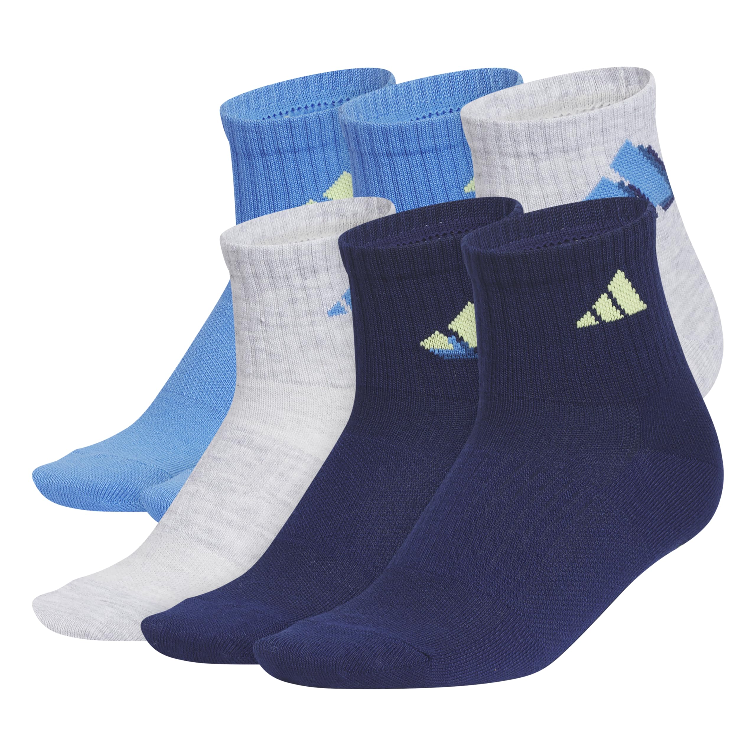 adidas Unisex Kids Quarter Ankle Socks for Boys and Girls Youth (6-pack) Superlite Breathable and Lightweight Discontinued