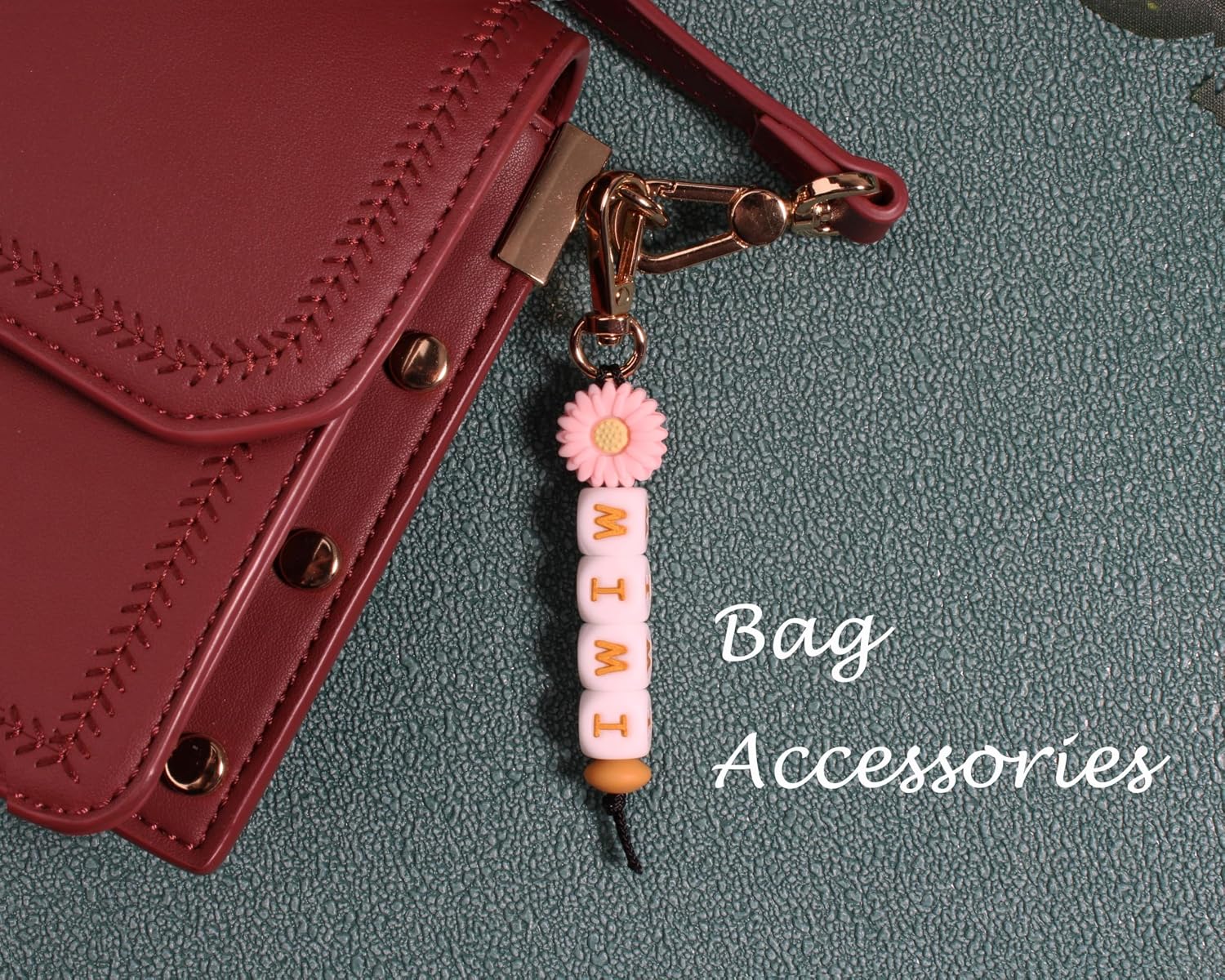 Floral Nana Mimi Gigi Mama Aunt Beaded Keychain for Women, Mothers Day Christmas Valentines Day Birthday Gifts image 5