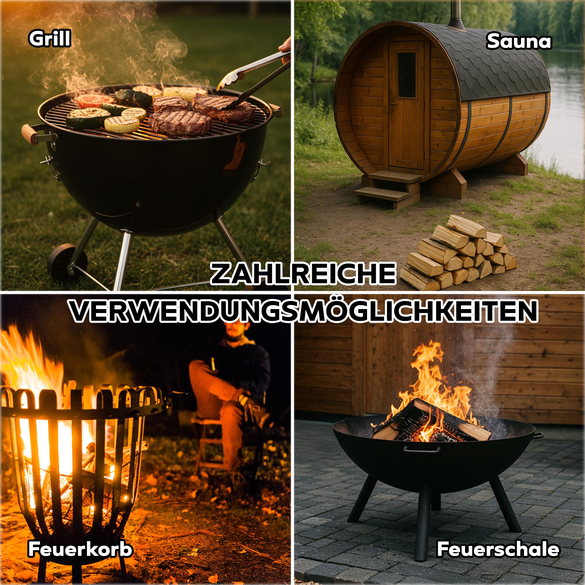 Brennholz Kaminholz Hartholz - 1RM Box 25 cm Holz für Kamin Ofen Pizzaofen Grill Smoker Kaminofen Holzofen | 1 Raummeter Feuerholz Buchenholz auf Palette | Firewood Woodfire