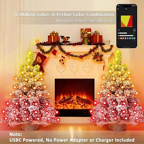 Miniatura 4 de Brizled Árbol de Navidad blanco de 2 pies