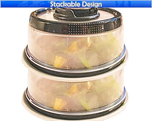Miniatura 3 de Recipiente hermético universal para guardar alimentos, tapa de plato y tazón, cúpula para almacenamiento apilable, apto para microondas y