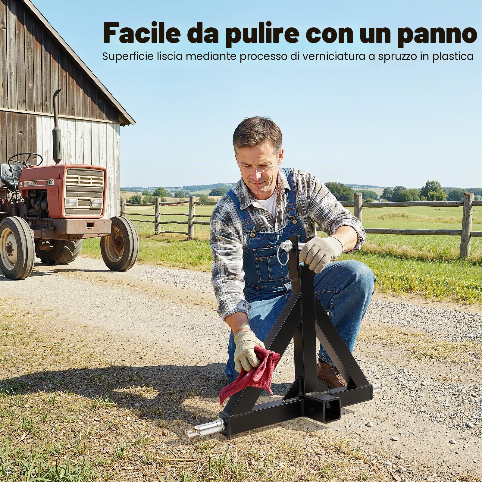 Adattatore di accoppiamento per rimorchio a 3 punti, adattatore per accoppiamento di rimorchi, adattatore per rimorchi e attrezzature agricole, 2" per trattore, barra di traino con sospensione a tre