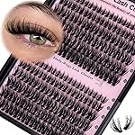 Goddvenus Lash Clusters Wispy Eyelash Clusters Fluffy Lashes Clusters Cute D Curl Cluster Eyelash Extensions with Soft Cotton Band Cluster Lashes 10-18mm Eyelashes Clusters for DIY Lash Extension