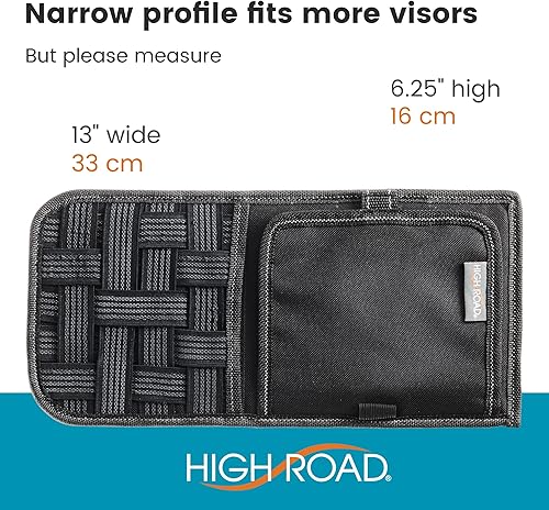 Miniatura 6 de High Road Organizador de visera de automóvil con soporte para registro automático y seguro, espejo de visera de automóvil y panel de almacenamiento