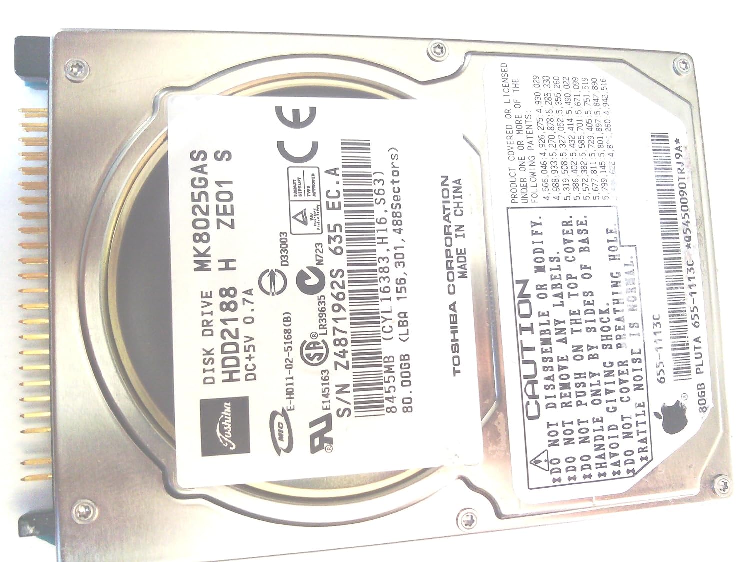 Toshiba 80GB UDMA 100 4200RPM 2 5-in 9 5mm Notebook Hard Drive