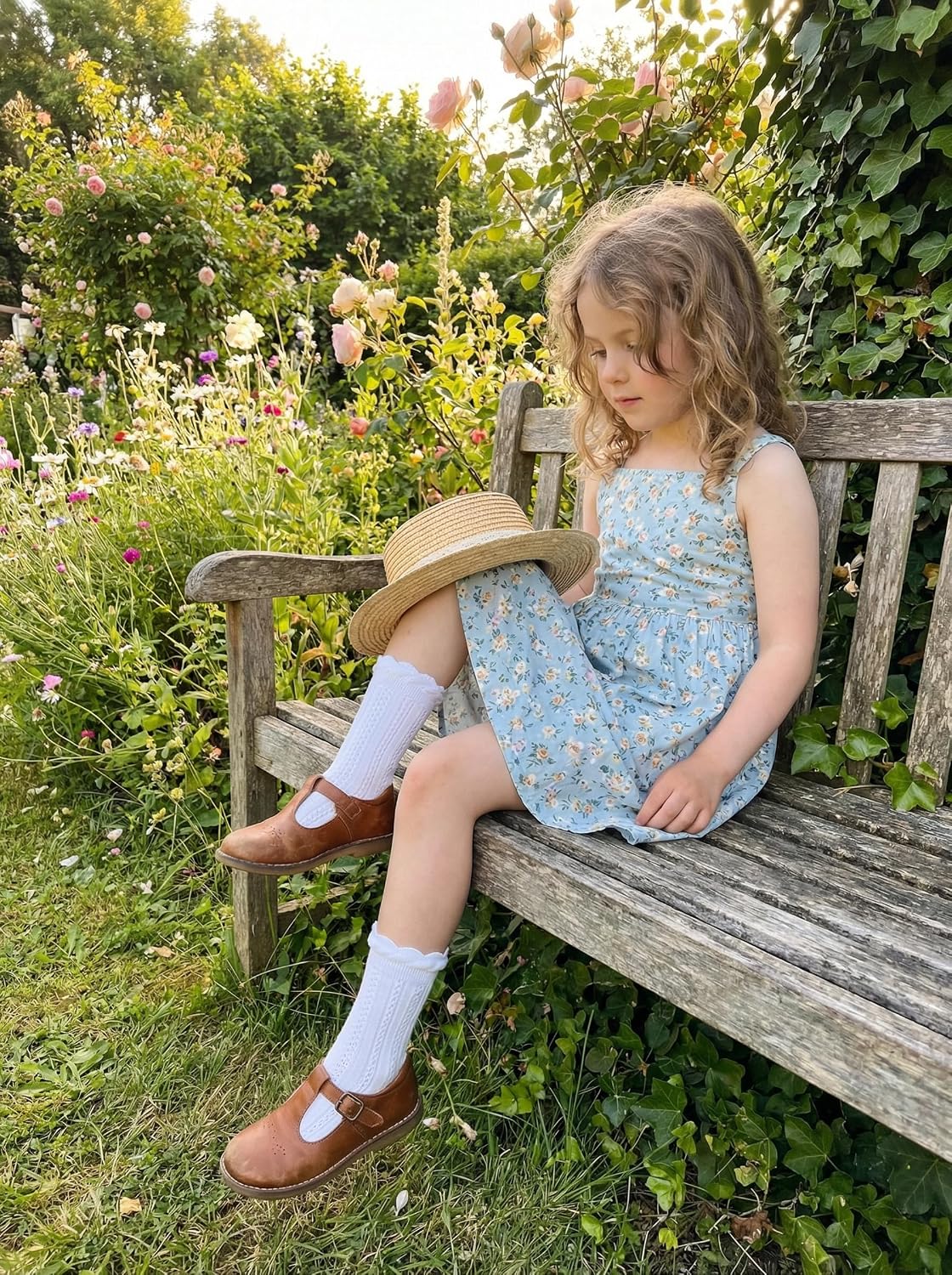 Gwenvenni Toddler Girls Double Ruffle Lace Trim Cotton Socks Frilly Dress Socks 5-Pack